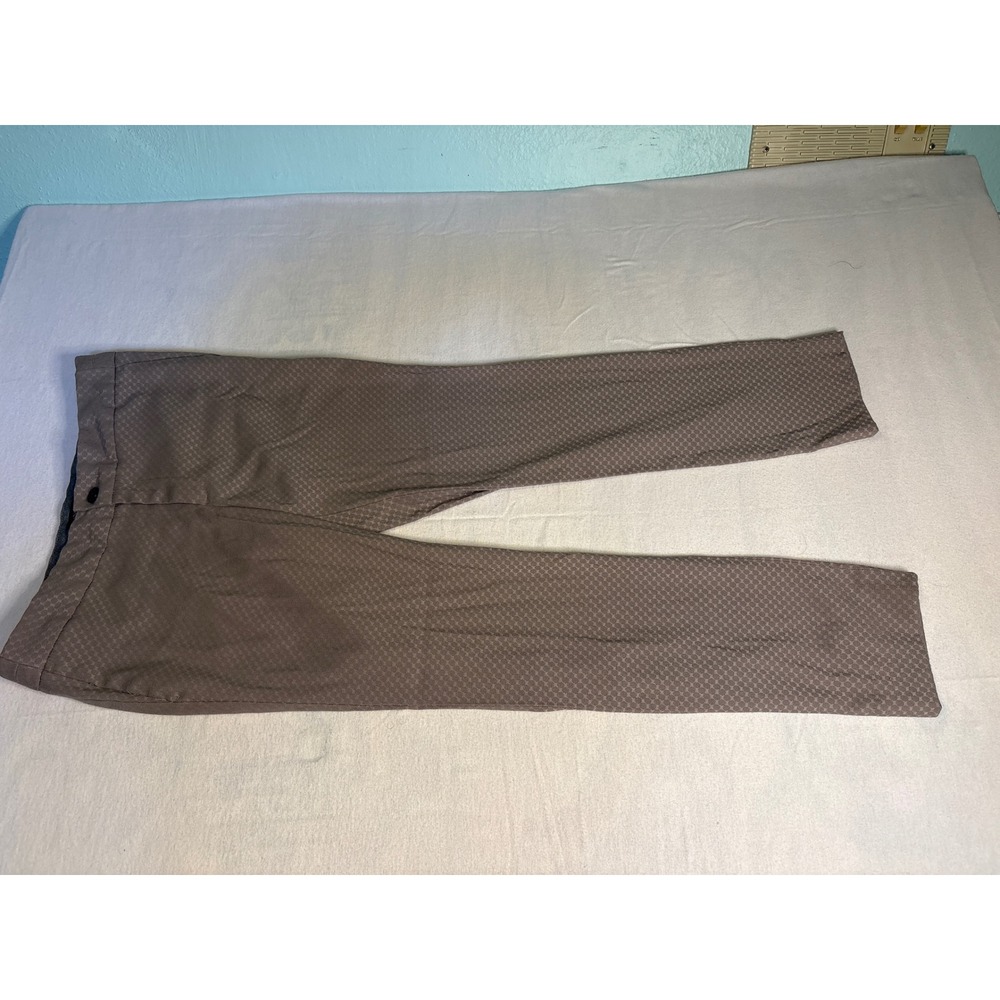 Banana Republic Hampton Fit Taupe Brown Textured Geometric Pants Womens 0 1328